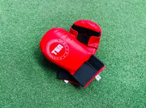 Elite WKF Style Karate Gloves - Red - Image 2