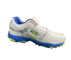 TSA Opener Rubber Spike Cricket Shoe - Dual Closure, Laces and Velcro Strap