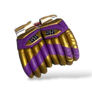 SS Super Test Colour Cricket Batting Gloves - Gold/Purple