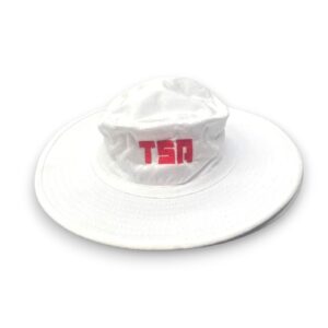 Pro Wide Brim With Mesh Cricket Sun Hat (White)