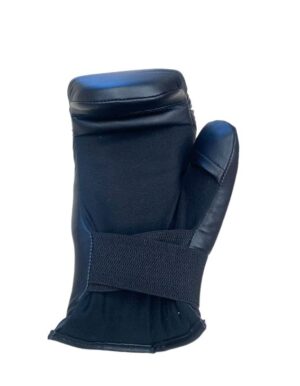 WKF Style Open Hand Karate Gloves With Thumb - Black - Image 2