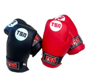 WKF Style Open Hand Karate Gloves With Thumb - Black
