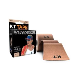 KT Tape Synthetic Kinesiology Therapeutic Sports Tape, 20 Precut, 10” Strips - Beige