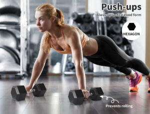 Nova 17.5Kg Pair Rubber Hex Dumbbell - Image 6