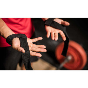 Harbinger Padded Cotton Weightlifting Straps Black - Image 5