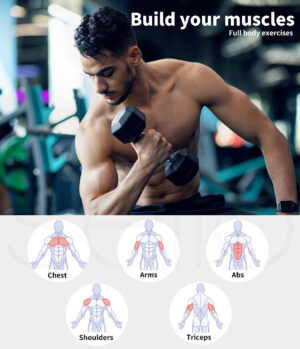 Nova 17.5Kg Pair Rubber Hex Dumbbell - Image 7