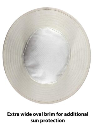 Pro Wide Brim With Mesh Cricket Sun Hat (White) - Image 3