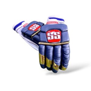 SS Super Test Colour Cricket Batting Gloves – Navy/Gold