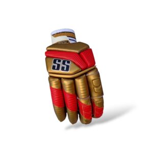 SS Super Test Colour Cricket Batting Gloves - Red/Gold