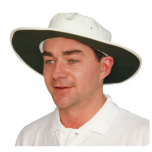 Pro Wide Brim With Mesh Cricket Sun Hat (White) - Image 6