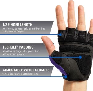 Harbinger Women's Flexfit Weightlifting Gloves with Padded Leather Palm - Image 4