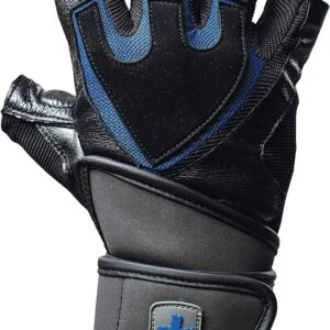 Harbinger Training Grip Wristwrap Weightlifting Gloves with TechGel-Padded Leather Palm