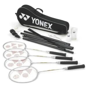 YONEX 4 Player Badminton Set (4 RACQUETS, 2 SHUTTLES, NET, POSTS)