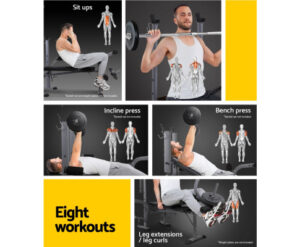 Everfit Weight Bench Adjustable Bench Press 8-In-1 Gym Equipment - Image 6