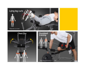 Everfit Weight Bench Adjustable Bench Press 8-In-1 Gym Equipment - Image 4