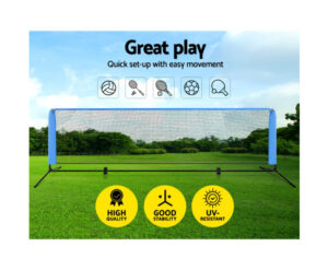 Everfit Portable Sports Net Stand Badminton Volleyball Tennis Soccer 3m 3ft Blue - Image 3