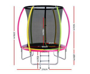 Everfit 6FT Trampoline for Kids w/ Ladder Enclosure Safety Net Rebounder Colors - Image 2