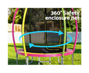 Everfit 6FT Trampoline for Kids w/ Ladder Enclosure Safety Net Rebounder Colors - Image 3