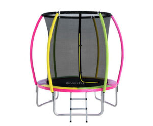 Everfit 6FT Trampoline for Kids w/ Ladder Enclosure Safety Net Rebounder Colors