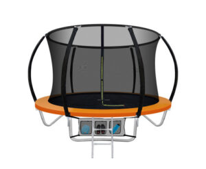 Everfit 8FT Trampoline for Kids w/ Ladder Enclosure Safety Net Rebounder Orange