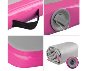 Everfit 3m x1m Air Track Inflatable Gymnastics Mat Tumbling Mat Pinkumbling Pink and Grey - Image 3