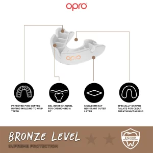 Opro Bronz Self-Fit Mouthguard Adult White - Image 2