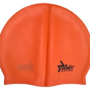 Swimfit Silicone Swimming Cap Senior Fluoro Orange
