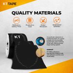 KT Tape Original Sports Tape - Black 20 Precut 10" Strips - Image 2