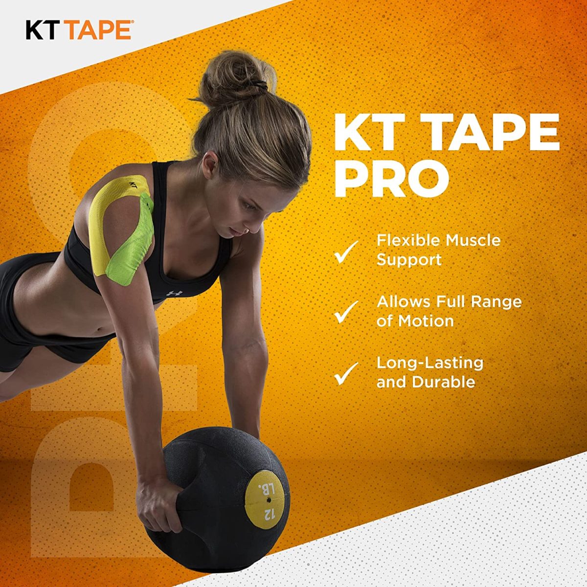 KT Tape Original Sports Tape - Black 20 Precut 10" Strips - Image 4