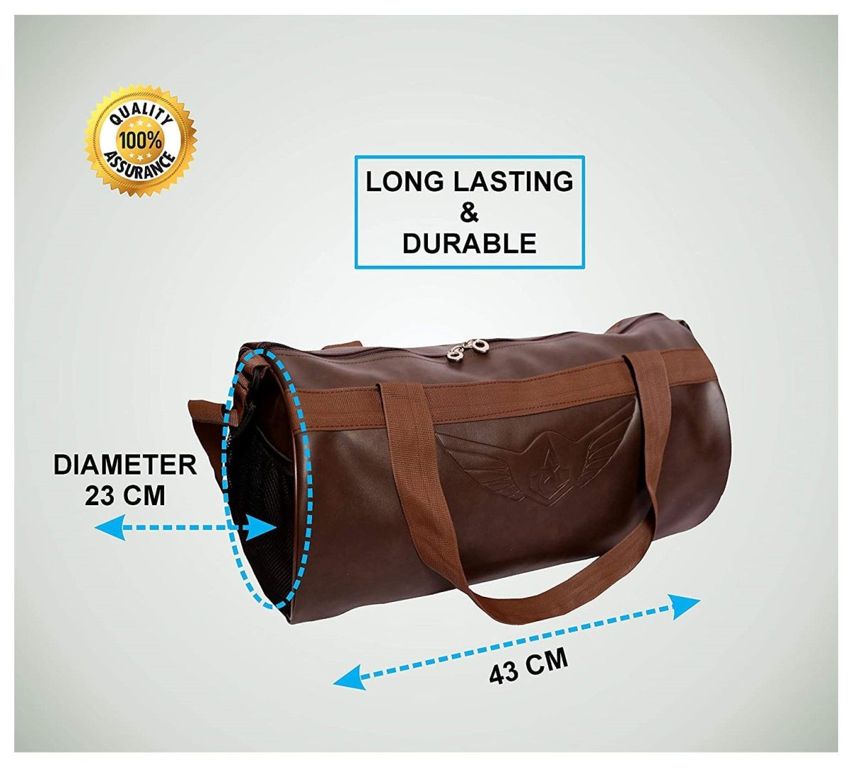 GN7 Leatherette Gym Duffel Bag – Brown - Image 3
