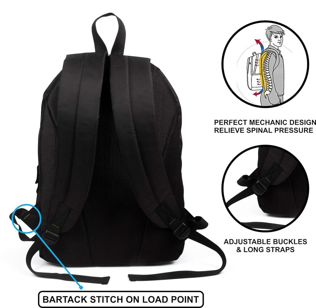 Elite Blue Camouflage Casual School Backpack - With Laptop Compartment - Image 5